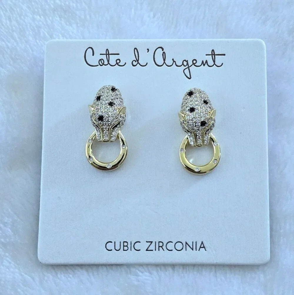Cote d'Argent Cheetah Grasping Gold💛 Ring⭕️ Earrings